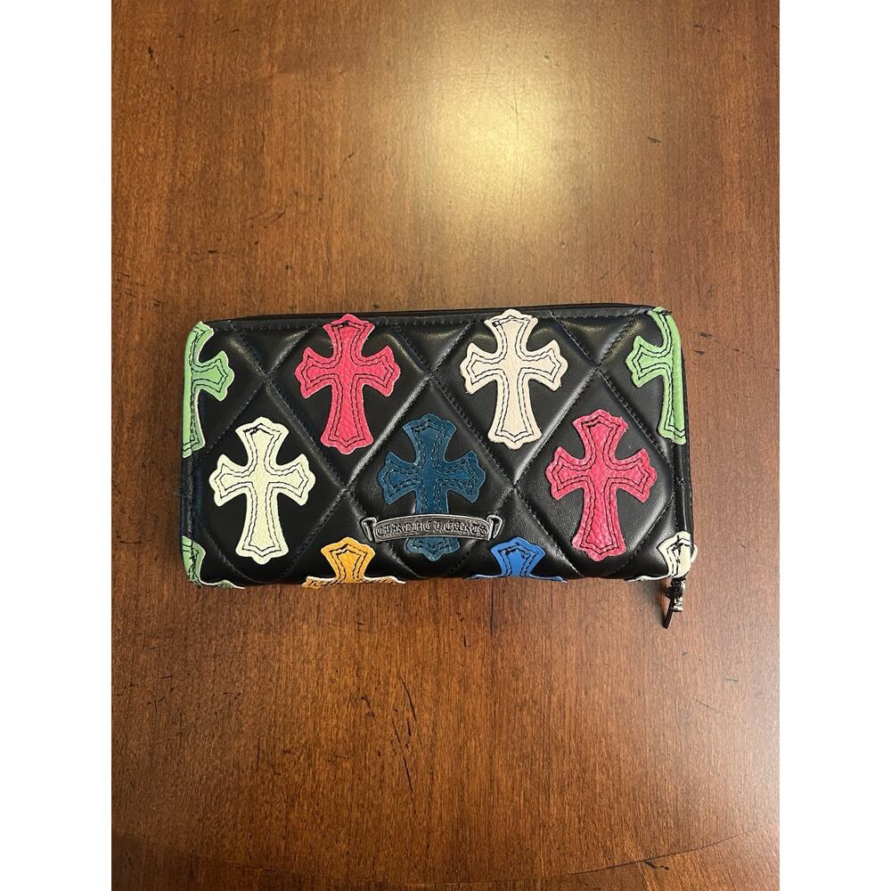Chrome Hearts Multicolor Cross Zippy Wallet